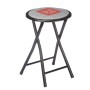 Folding Stool Gift Decor 70951 Hand Made Brown Black Grey Tile PVC Metal 30 x 30 x 45 cm 30 x 69 x 7 cm (10 Units)