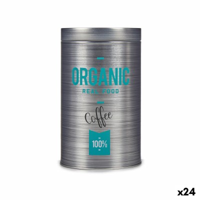 Boîte en métal Kinvara 570/386002B Organic Gris Fer blanc 10,4 x 18,2 x 10,4 cm Café (24 Unités)