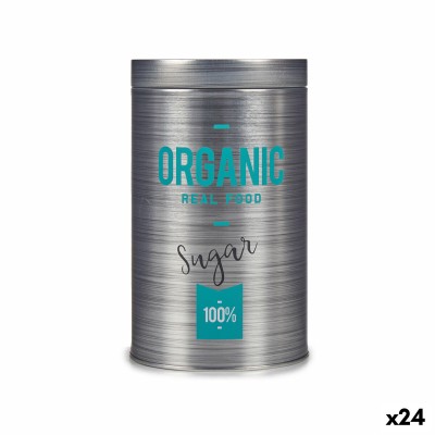 Sugar Bowl Kinvara 570/386002C Organic Grey Tin 10,4 x 18,2 x 10,4 cm Sugar (24 Units)