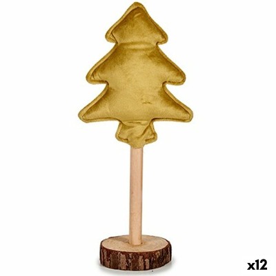 Sapin de Noël Krist+ 19AQ1341-Y 19AQ1341-Y Doré Polyester Bois 9,5 x 32 x 13 cm (12 Unités)