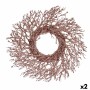 Couronne de Noël Krist+ 3300/16-DB9-2 3300/16-DB9-2 Rose Doré Plastique Branche 50 x 10 x 50 cm (2 Unités)