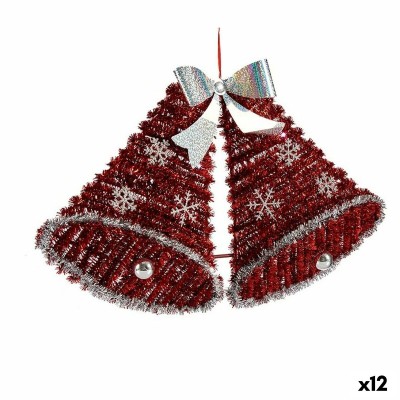 Décorations de Noël Krist+ 19CH141-L 19CH141-L Blanc Rouge polypropylène PET Cloches 52 x 31,5 x 7,5 cm Pendentif guirlande Lumi