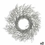 Advent wreathe Krist+ 3300/16-DB9-1 3300/16-DB9-1 Silver Plastic Branch 50 x 10 x 50 cm (2 Units)