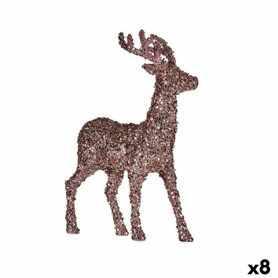 renne de noël Krist+ R201-068Z-2 R201-068Z-2 Rose Doré renne de noël 15 x 45 x 30 cm Paillettes (8 Unités)