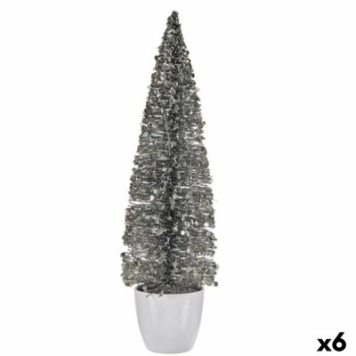 Sapin de Noël Krist+ 2402/15-2-1 2402/15-2-1 Argenté Argent Plastique Sapin de Noël 10 x 38 x 10 cm (6 Unités)