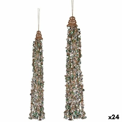 Décorations de Noël Krist+ R201-038(2)-5 R201-038(2)-5 Bleu Champagne Guirlandes 3,5 x 2,5 x 35,5 cm Pendentif (24 Unités)