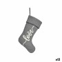 Décorations de Noël Krist+ FG09-PX21418B Love Blanc Gris Tissu Chaussette de Noël 28 x 4 x 46 cm (12 Unités)
