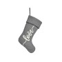 Décorations de Noël Krist+ FG09-PX21418B Love Blanc Gris Tissu Chaussette de Noël 28 x 4 x 46 cm (12 Unités)