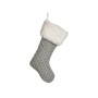 Décorations de Noël Krist+ FG09-20493B FG09-20493B Blanc Gris Tissu Chaussette de Noël 28 x 4 x 46 cm (12 Unités)
