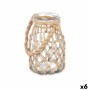 Candleholder Gift Decor 26240BR 26240BR Transparent Natural Glass Rope 14 x 21 cm 16 x 21 x 14 cm Tin (6 Units)