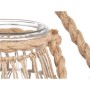 Candleholder Gift Decor 26240BR 26240BR Transparent Natural Glass Rope 14 x 21 cm 16 x 21 x 14 cm Tin (6 Units)