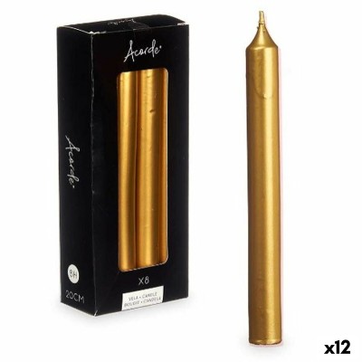 Ensemble de Bougies Acorde 126-D-AR 126-D-AR Doré 2 x 2 x 20 cm 8,5 x 21 x 4,5 cm (12 Unités)