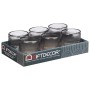 Bougeoir Gift Decor GJS7678BS-GRA GJS7678BS-GRA Gris Verre 7,5 x 7,8 x 7,5 cm Rayures (12 Unités)