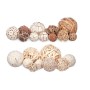 Set of Decorative Balls Gift Decor 7 7 White Brown 20 x 30 x 10 cm (12 Units)