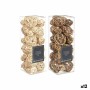 Set of Decorative Balls Gift Decor 3 3 White Brown 10 x 30 x 10 cm (12 Units)