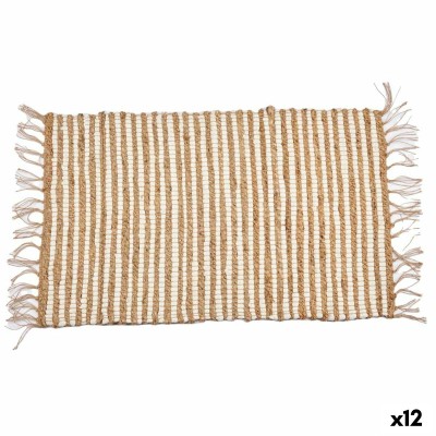 Carpet Gift Decor 84866-CEEJAY 84866-CEEJAY White Natural Stripes 60 x 1 x 90 cm (12 Units)