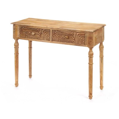 Hall Table with 2 Drawers Gift Decor 40 40 Brown 98 x 77 x 42 cm Curve