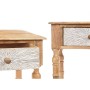Meuble d'Entrée avec 2 Tiroirs Gift Decor 35 35 Blanc Marron 98 x 77 x 42 cm Rayures