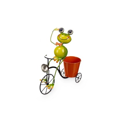 Planter Ibergarden 324-26939A 324-26939A Yellow Red Green Metal Bicycle Frog 31,5 x 32 x 17 cm