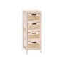 Caisson à Tiroirs Gift Decor 923515-4 Rattan Naturel 27 x 73 x 25 cm 4 tiroirs
