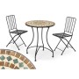Table avec 2 chaises Ibergarden JF241206 Mosaico-Forja Marron Noir 100 x 30 x 65 cm