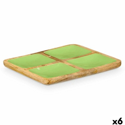 Tray with Compartments Gift Decor MALI-991 G MALI-991 G Green 31 x 3 x 3 cm (6 Units)