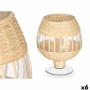 Bougeoir Gift Decor SG-30540 SG-30540 Transparent Naturel verre Rotin 18 x 22 x 18 cm (6 Unités)