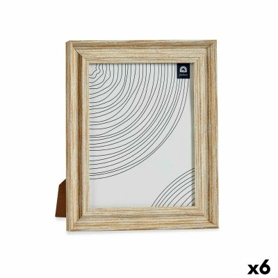 Photo frame Gift Decor 636588H 636588H Brown Golden Wood Crystal Plastic (6 Units)
