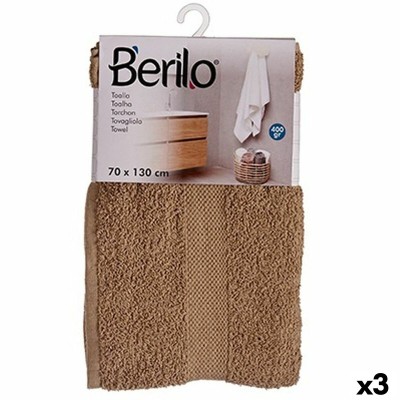 Bath towel Berilo 89662 89662 Camel 80 % cotton 20 % Polyester 70 x 130 cm 35 x 4 x 20 cm (3 Units)