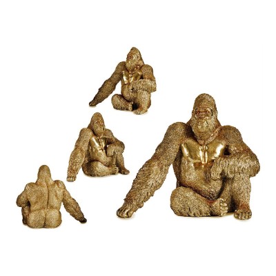 Figurine Décorative Gift Decor XS210412 XS210412 Doré Gorille 36 x 50 x 62 cm