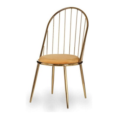 Chair Gift Decor 036 A 036 A Golden Mustard Polyester Iron 48 x 95,5 x 48 cm Bars