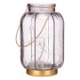 LED Lantern Gift Decor L1422MSH-S L1422MSH-S Grey Golden Glass Stripes 14 x 22 x 14 cm 13,5 x 22 x 13,5 cm