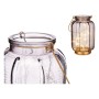 LED Lantern Gift Decor L1422MSH-S L1422MSH-S Grey Golden Glass Stripes 14 x 22 x 14 cm 13,5 x 22 x 13,5 cm