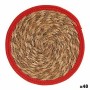 Table Mat Gift Decor 89718 89718 Red Natural Natural Fibre 30 x 1 x 30 cm (48 Units)