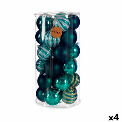 Lot de boules de Noël Krist+ HM20077-043/079 HM20077-043/079 Bleu PVC (4 Unités)
