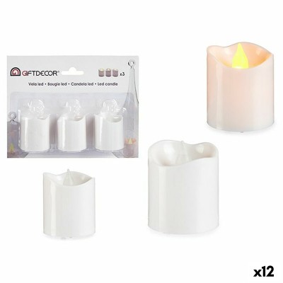 Ensemble de Bougies Gift Decor LEHB-03B LEHB-03B Blanc 18 x 14 x 4 cm 3,7 x 3,7 x 5 cm (12 Unités)