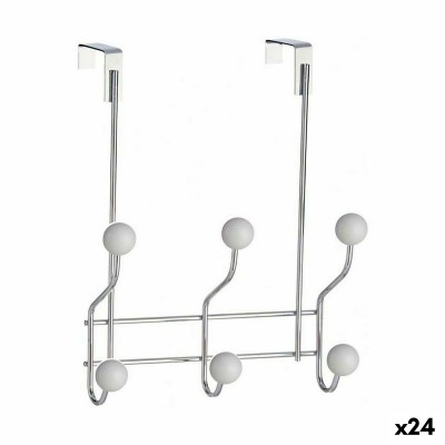 Door Coat Rack Berilo W4742-6H W4742-6H White Metal Plastic 10 x 22 x 26 cm 22,5 x 25 x 9 cm (24 Units)