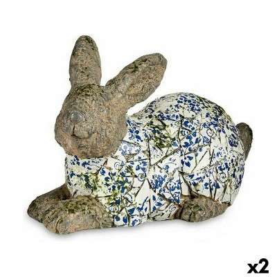 Figure décorative de jardin Ibergarden ZD18054 ZD18054 Polyrésine Lapin 20 x 29 x 40,5 cm (2 Unités)