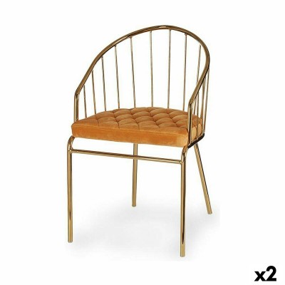 Chair Gift Decor 019 A 019 A Golden Mustard Polyester Iron 51 x 81 x 52 cm Bars (2 Units)