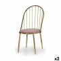 Chair Gift Decor 036 B 036 B Pink Golden Polyester Iron 48 x 95,5 x 48 cm Bars (2 Units)