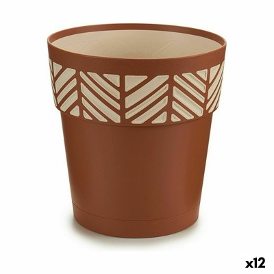 Pot auto-arrosant Stefanplast 94501 Orfeo Terre cuite Plastique 19 x 19 x 19 cm (12 Unités)