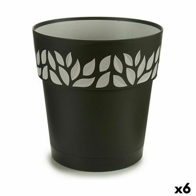 Pot auto-arrosant Stefanplast 94103 Cloe Anthracite Plastique 25 x 25 x 25 cm (6 Unités)
