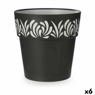 Self-watering flowerpot Stefanplast 88603 Gaia Anthracite Plastic 29 x 29 x 29 cm (6 Units)