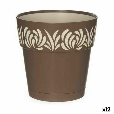 Self-watering flowerpot Stefanplast 88302 Gaia Brown Plastic 15 x 15 x 15 cm (12 Units)