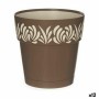Self-watering flowerpot Stefanplast 88302 Gaia Brown Plastic 15 x 15 x 15 cm (12 Units)