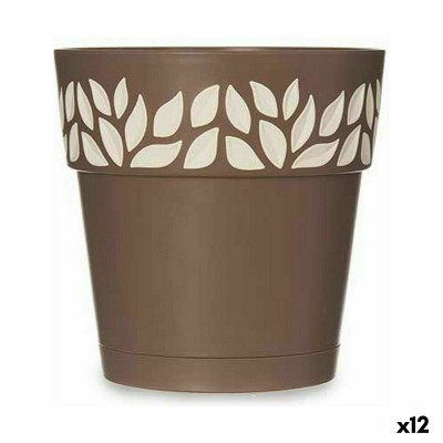Self-watering flowerpot Stefanplast 94024 Cloe Brown Plastic 15 x 15 x 15 cm (12 Units)