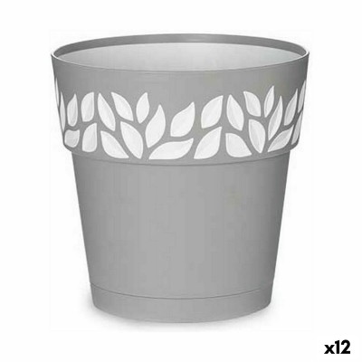 Pot auto-arrosant Stefanplast 94078 Cloe Gris Plastique 19 x 19 x 19 cm (12 Unités)