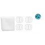 Rideau de Douche Berilo SC-POLY-UD1-WHITE SC-POLY-UD1-WHITE Blanc Polyester 180 x 180 cm 30 x 5 x 19 cm Points (12 Unités)
