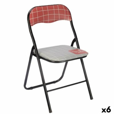 Chaise Pliante Gift Decor 70946 Hand Made Marron Noir Gris Tuile 43 x 46 x 78 cm 45 x 88 x 5 cm (6 Unités)