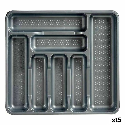 Cutlery Organiser Kinvara 041188 041188 Grey Plastic 39 x 5 x 42,5 cm 42,5 x 5 x 39 cm (15 Units)